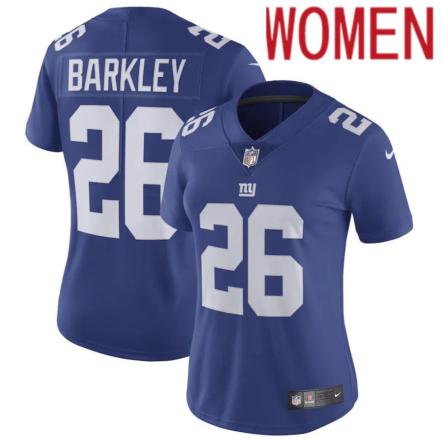 Women New York Giants #26 Saquon Barkley Nike Royal Vapor Untouchable Limited NFL Jersey